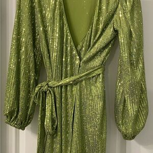 Lulu's Vibrant Green Sequin Dress
